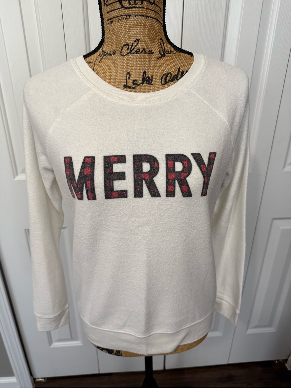 Grayson Threads Sleepwear White “Merry” Sweatshirt